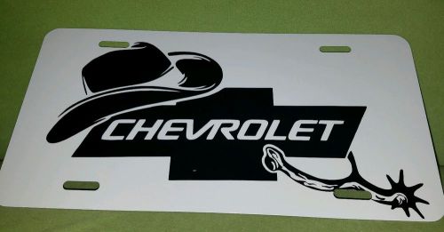 Chevy cowboy license plate