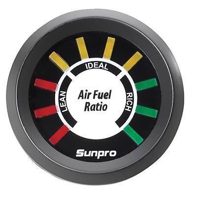 Sunpro sun pro gauge air fuel ratio meter 2-1/16&#034;  black face led style line new