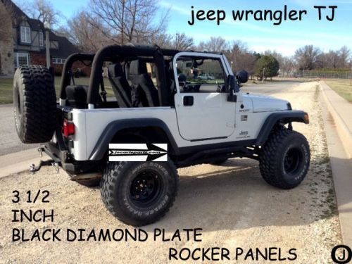 Jeep  tj wrangler 3 1/2&#034; black diamond plate rocker panels &gt;&gt;&gt; free shipping