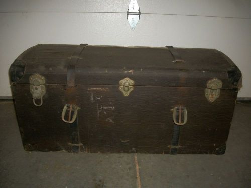 Antique ford model a leather trunk