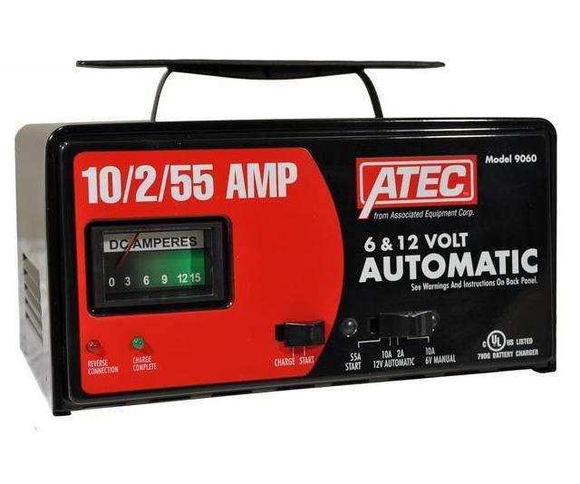 Atec 6/12v - 10/2/55a automotive charger w/engine starter - ae 9061free shipping
