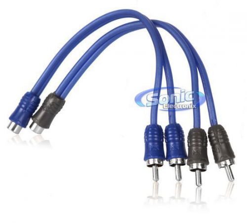 New nvx xin2m 2-pack of 1 female to 2 male y-adapter rca interconnect cables