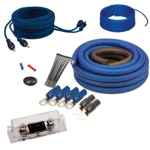 Amplifier wiring kit 4 gauge rca amp installation power cable wire w/fuse holder