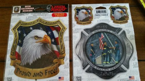 Hugh lot of 60*  eagle 9/11 decals lethal threat truck window decals 60 - 4 pack