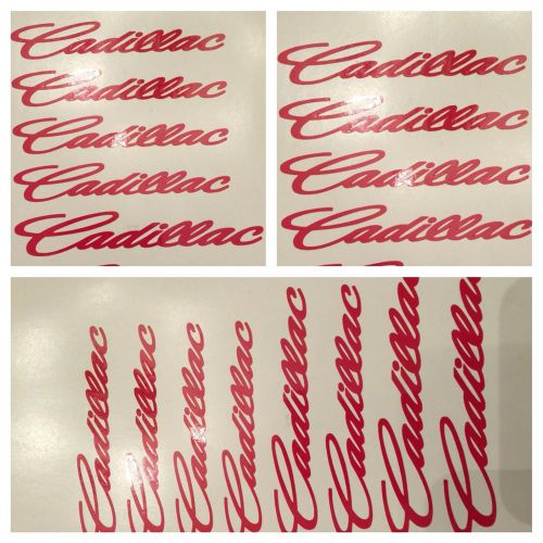 6 pc red cadillac brake caliper vinyl sticker decal logo overlay graphic cts