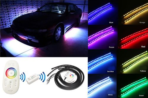 Colorful led strip under car underbody glow system neon light kit- touch remote