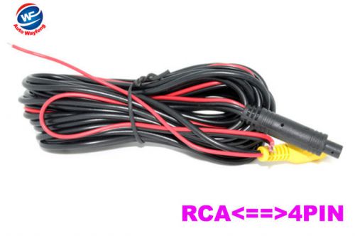 6m rca-4pin car rear view camera dvd monitor connection video cable trigger