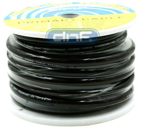 0 gauge 25 feet black see through power cable- free same day priority shipping!