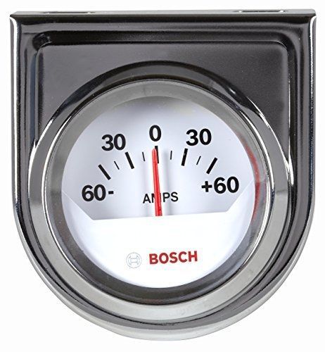 Bosch sp0f000058 2&#034; style line ammeter gauge (white dial face, chrome bezel)