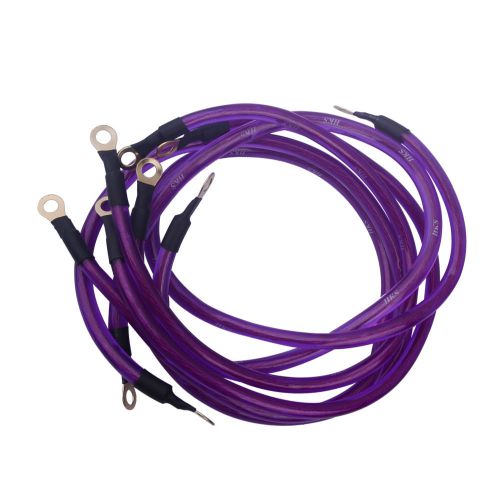 5x car/truck/vehicle battery electronic ground/earth wire grounding cable purple