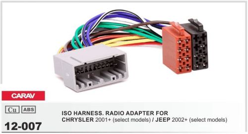 Carav 12-007 iso car radio connector for chrysler 2001+ / jeep 2002+