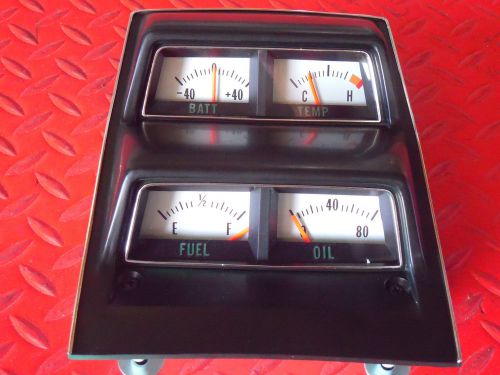 1968-1969 chevy camaro console guage assembly new with correct silver backing
