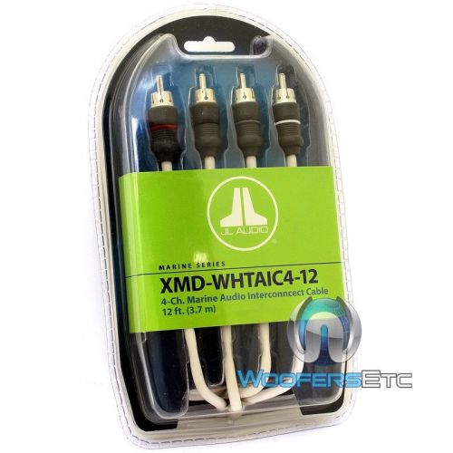Jl audio xmd-whtaic4-12 12-ft 4-channel marine boat wire rca jack audio cable