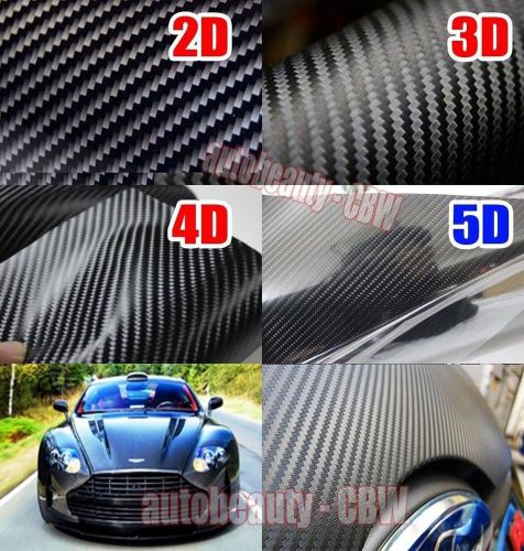 Hot black - car 3d 4d 5d 6d carbon fiber wrap vinyl film sticker sheet air free
