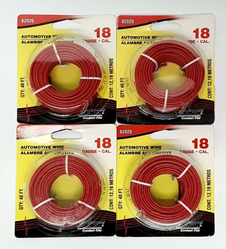 X4 dorman 82020 18 gauge red 40 ft awg  automotive wire conduct tite 160ft