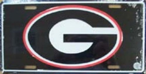 Georgia bulldogs logo on black license plate - 445