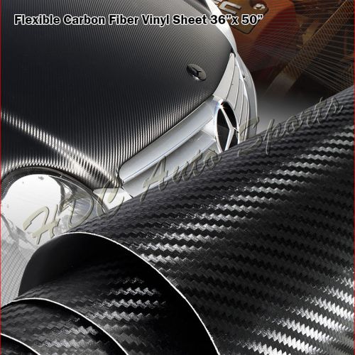 36&#034;x50&#034; black 3d texture carbon fiber vinyl wrap sheet sticker decal roll film