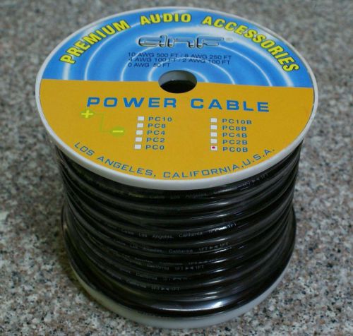 Power cable black 0 gauge 50 ft - free same day shipping!