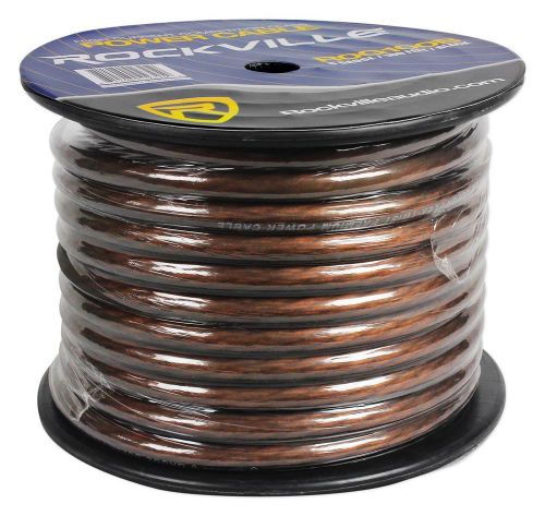 Rockville r0g100 black 0 gauge 100 foot spool car amp power/ground wire cable