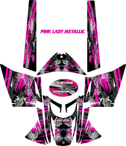 Ski doo decal wrap kit  rev,xp, xr,xs,xm  03-16 pink lady metallic with tunnels