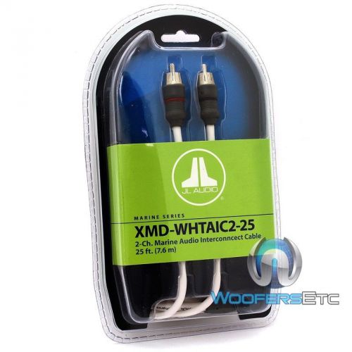 Jl audio xmd-whtaic2-25 25-ft 2-channel marine boat wire rca jack audio cable