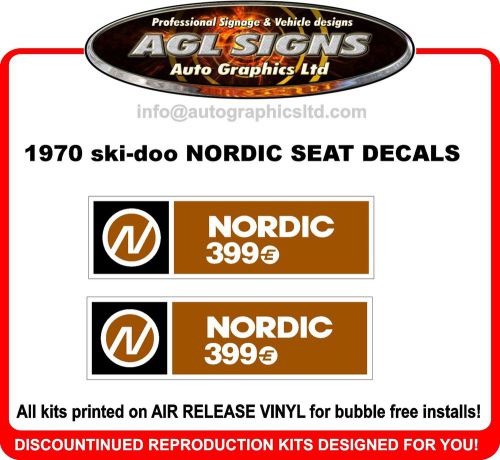 1970 ski-doo nordic 399e rear seat decals  , sticker graphic reproduction