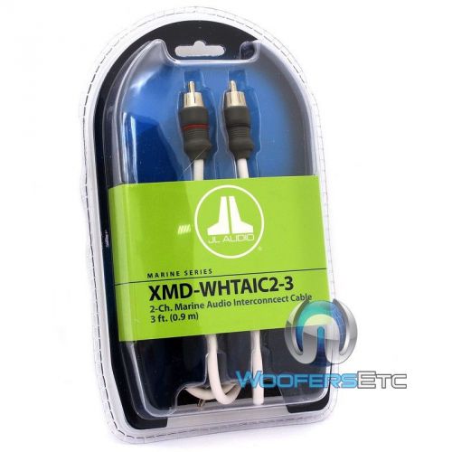 Jl audio xmd-whtaic2-3 3-ft 2-channel marine boat wire rca jack audio cable new