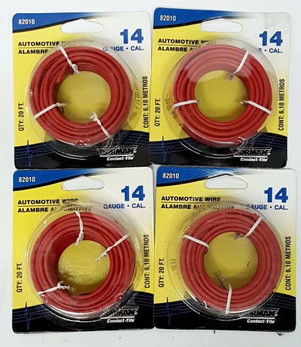 X4 dorman 82010 14 gauge red 20 ft awg  automotive wire conduct tite 80ft