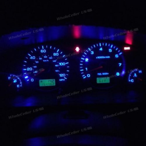 10x blue t10 wedge 6-smd led dashboard instrument panel indicator light bulb