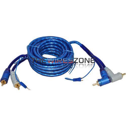 12tr high quality 12&#039; feet triple shielded blue rca cable &amp; anlgl &amp; remote wire