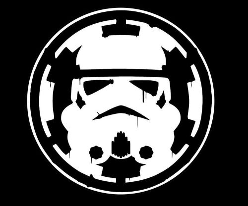Storm trooper over empre sticker vinyl decal car laptop window star wars 5x5