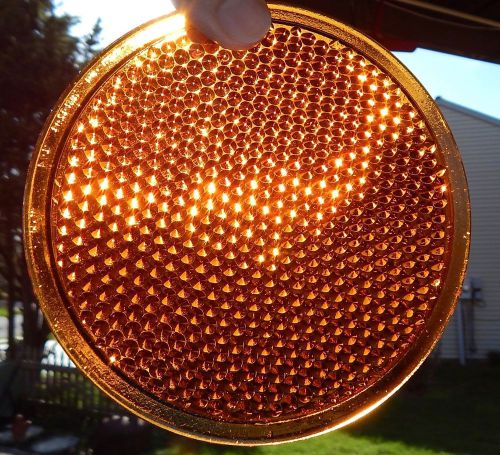 Amber glass tail light lamp lens cover do-ray lamp co. 4-15/16 inch  &#039;tiger eye&#039;