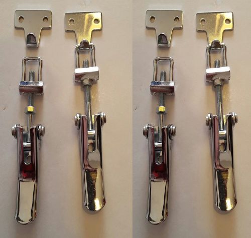 Vintage  set of 4 chrome adjustable hood latches -  new recently made *