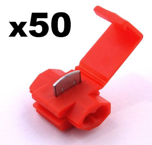 50x red snap-lock scotchlok cable splice and feed connectors for electrical wire