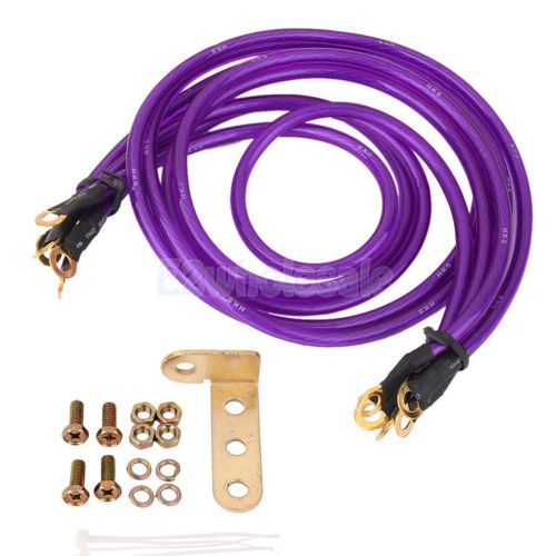 Auto high ground/grounding system wire kit cable fit all cars 5-point purple