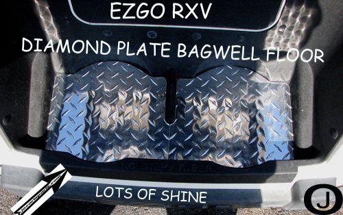 Ezgo rxv golf cart diamond plate bag well floor