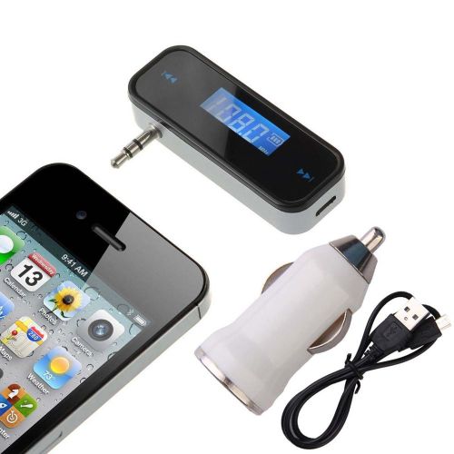 3.5mm wireless fm transmitter radio adapter with car charger for iphone samsung