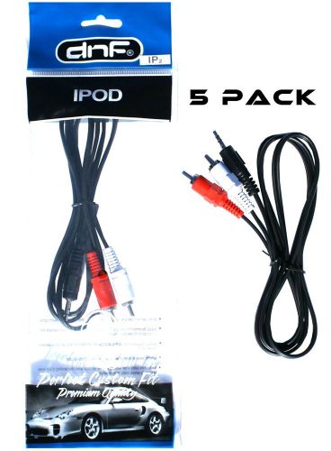 5 pack 4ft 3.5 mm aux male to 2 rca cable for mp3 + ipod + stereo + smartphones