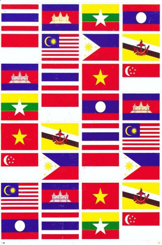 1 sheet new 10 ten country asian flag international car bike decal sticker sk148