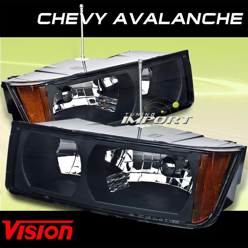 Chevy 02-06 avalanche 1500/2500 vision pair headlights amber reflector assembly