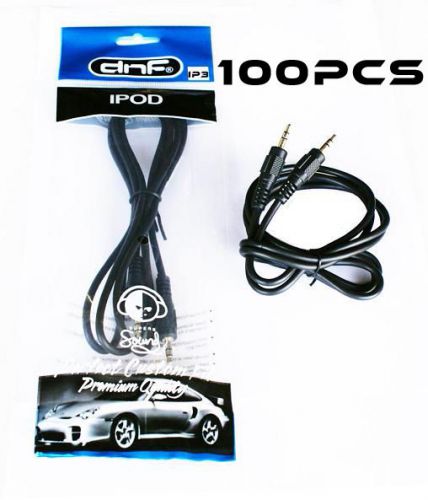 100 pack 5 ft 3.5mm male to male jack aux cable for ipod3 + stereo + smartphones