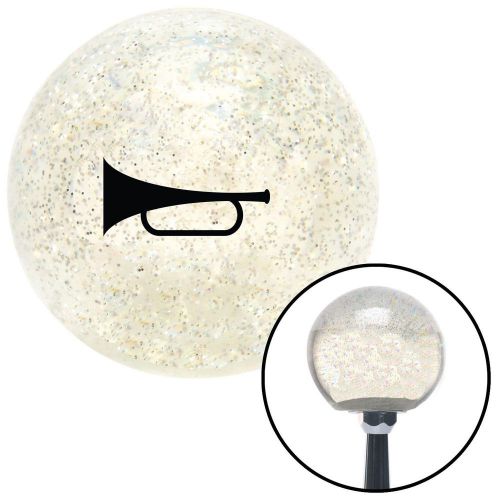 Black horn trumpet clear metal flake shift knob with m16 x 1.5 insert g force