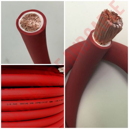 2/0 awg (0 gauge) battery cable red premium pure copper power wire made in usa