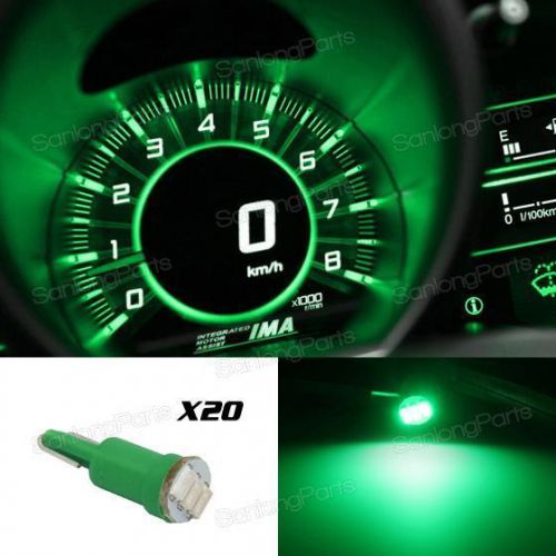 20xled dash light bulbs smd t5 wedge green light 70 73 74 79 2721 for chevy
