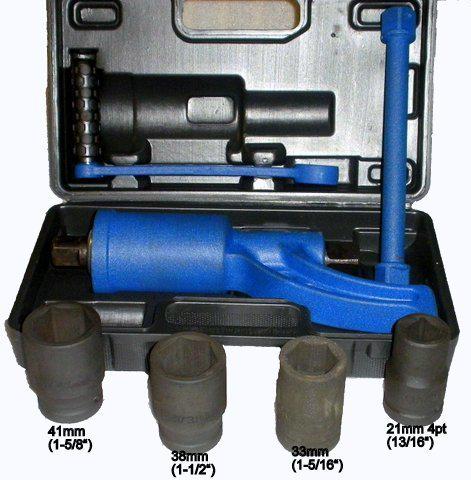 Torque multiplier lug wrench replaces 1" air impact: 4 free sockets-warranty
