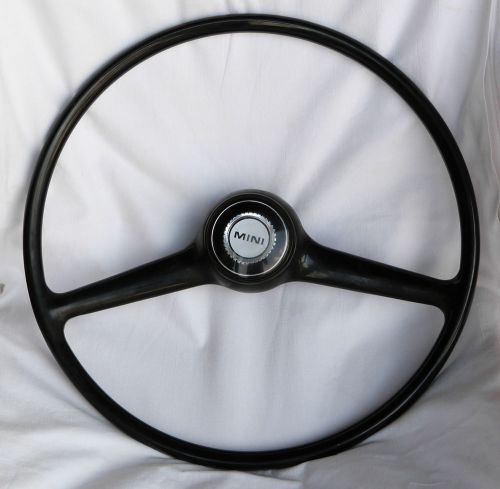 Vintage rare mini morris steering wheel, mini cooper - with badge gear shape
