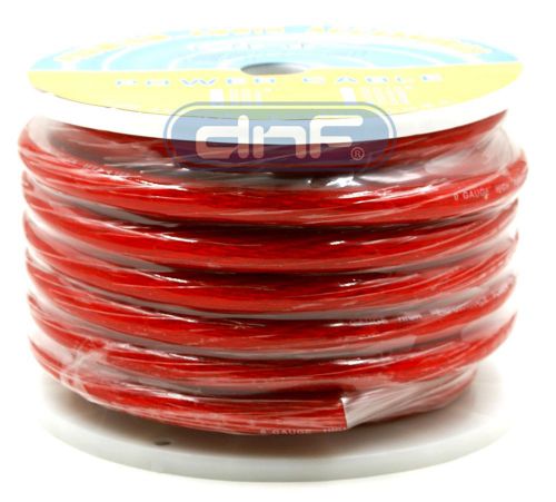 0 gauge 25 feet see through red power cable - free same day priority shipping!