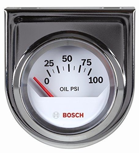 Bosch sp0f000041 style line 2&#034; electrical oil pressure gauge (white dial face,