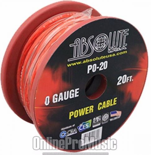 Absolute p020 premium 2 gauge 20&#039; power cable red