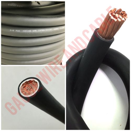 2/0 awg (0 gauge) battery cable black premium pure copper power wire made in usa